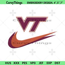 virginia tech hokies double swoosh nike logo embroidery design file