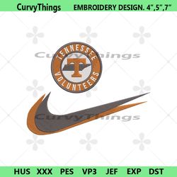 tennessee volunteers double swoosh nike logo embroidery design file