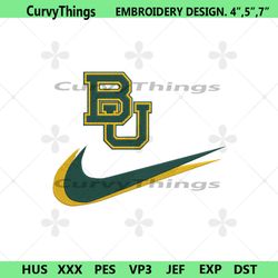 baylor bears double swoosh nike logo embroidery design file