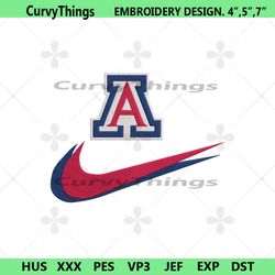 arizona wildcats double swoosh nike logo embroidery design file