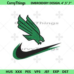 north texas mean green double swoosh nike logo embroidery design file