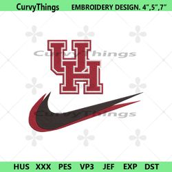 houston cougars double swoosh nike logo embroidery design file