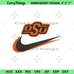 oklahoma state cowboys double swoosh nike logo embroidery design file