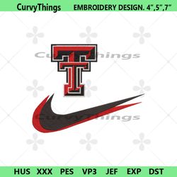 texas tech red raiders double swoosh nike logo embroidery design file