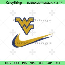 west virginia mountaineers double swoosh nike logo embroidery design file
