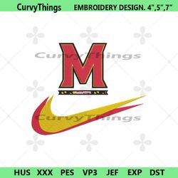 maryland terrapins double swoosh nike logo embroidery design file