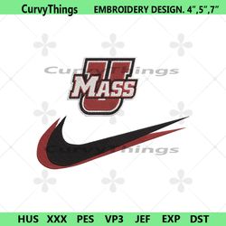 massachusetts minutemen double swoosh nike logo embroidery design file