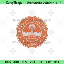 clemson university embroidery design, ncaa embroidery designs, clemson tigers embroidery instant file