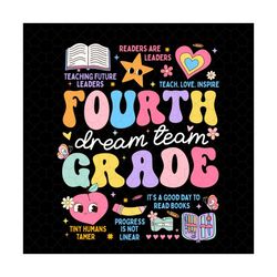 fourth grade dream team svg, first day of school svg, back to school svg, 4th grade teacher svg, fourth grade svg, 4th g