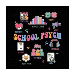 school psych retro groovy svg, school psychologist svg, school psychology grad gift svg, school psych svg, back to schoo