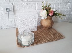 rectangular placemat set of 2/4/6/8 natural jute coasters farmhouse rustic kitchen decor