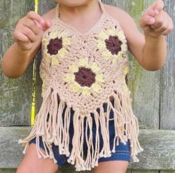 handmade sunflowers and daisies halter baby top