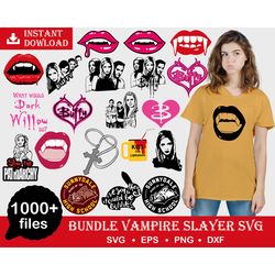 1000 bundle buffy the vampire slayer bundle, vampire slayer, buffy silhouette, buffy svg, 90s tv show cut files, clipart