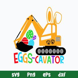 easter eggs cavator svg, easter kid svg, png dxf eps file