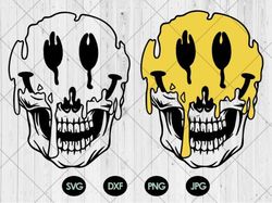 smiley skull svg , smiley face skull svg, jpg , png , dxf , digital download