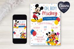 mickey & friends birthday invitation | digital download | printable | editable