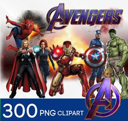 avengers png clipart bundle, avengers png, superhero birthday, marvel png, marvel clipart, thor, captain america, hulk