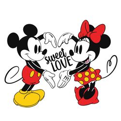 sweet love mickey and minnie svg, holidays svg, valentine svg, mickey valentines day