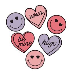 smiley candy hearts svg, holidays svg, valentine svg, candy svg, smiley candy svg