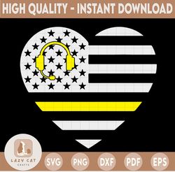 911 dispatcher thin gold line heart svg, dispatcher svg png cutting files for silhouette or cricut