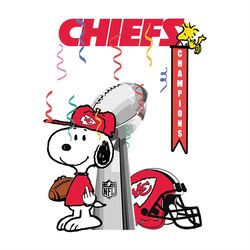 snoopy champions kansas city chiefs,nfl svg, football svg, cricut file, svg