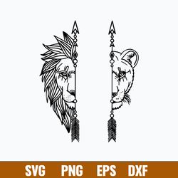 arrow lion couple svg, lion svg, animal svg, png dxf eps digital file
