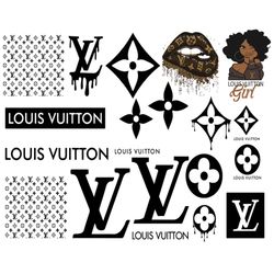 Louis Vuitton Logo Bundle Svg, Louis Vuitton Svg, LV Lips Sv