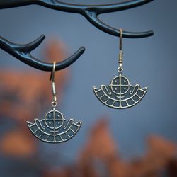 viking sun ship handcrafted earrings. drakkar jewelry. scandinavian style. traditional pagan accessory for her