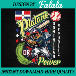 dominican republic baseball dominicana platano power png, patrick day png, digital download