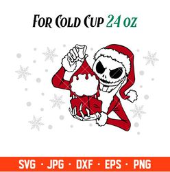 Spooky Christmas Jack Full Wrap Svg, Starbucks Svg, Coffee Ring Svg, Cold Cup Svg, Cricut, Silhouette Vector Cut File