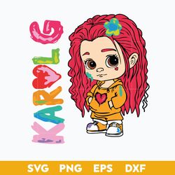 baby karol g svg, karol g svg, la bichota svg, karol g red hair svg, png dxf eps  digital file