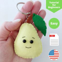 diy pear felt toy keychain: a step-by-step tutorial for beginners, craft your own adorable pear felt toy keychain
