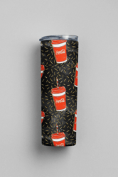 cute coca cola premium skinny tumbler wrap 20 ounce tumbler wrap png clipart image seamless image