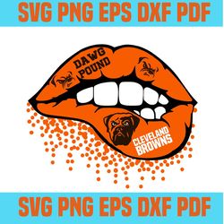 cleveland browns lips svg,svg files for silhouette, files for cricut, svg, dxf, eps, png instant download