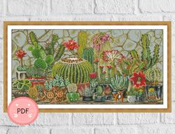 cactus cross stitch pattern,cactus plant,instant download , plant x stitch chart ,pdf , digital download