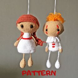 baby mobile pdf crochet pattern, cute horror doll pattern