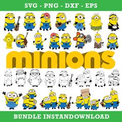 minions bundle svg, minions svg, despicable me svg, cartoon svg, png dxf eps, instant download