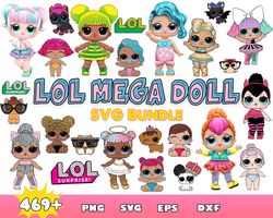 lol doll bundle svg, baby dolls svg, lol surprise svg, lol quenn svg, png dxf eps file