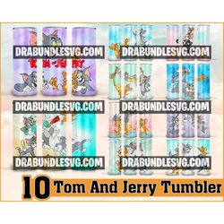 10 tom and jerry cartoon 20 oz tumbler png  skinny tumbler glitter 20oz wrap sublimation  tom & jerry cartoon 20 oz tumb