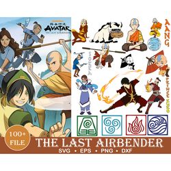 100 avatar the last air bender vector pack, avatar silhouette, avatar png, avatar svg, avatar the last air bender cricut