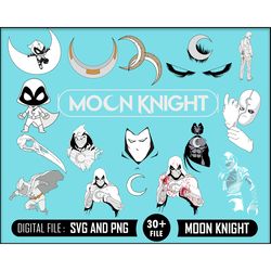 30 moon knight tv series svg, marvel mr knight jake steven marc svg, for dark fabric, customize gift svg vinyl cut file