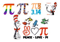pi svg, happy pi day svg bundle, 3.14159 svg, dr seuss svg, dr seuss pi day svg, peace and love svg, peace love svg, png