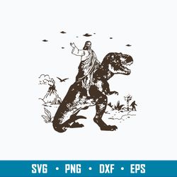 jesus riding dinosaur svg, jesus svg, dinosaur svg, png dxf eps file