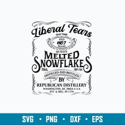 liberal tears old time quality melted snowflakes distilled and bottled by republican distillery svg, png dxf eps file