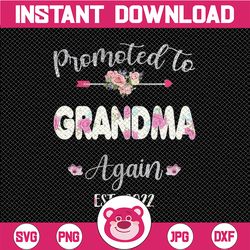 promoted to grandma again 2022 png, mother's day baby announcement png, grandma again est 2022 png