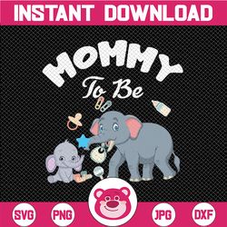 Mommy To Be Elephant Svg, Baby Shower Mother's Day Svg, Cute Elephant Mama and Baby Cut File, Mom Baby Elephant SVG