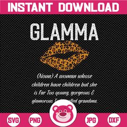 glamma leopard lips png, kiss glam ma description png, mother's day png, lips clipart sublimation designs downloads, leo