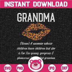 grandma leopard lips png, kiss grandma description png, mother's day png, lips clipart sublimation designs downloads