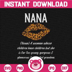 nana leopard lips png, kiss nana description png, mother's day png, lips clipart sublimation designs downloads, leopard