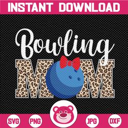 cute leopard bowling mom png, mama sport lover png, mother's day png, bowling pin leopard design, sublimation designs do